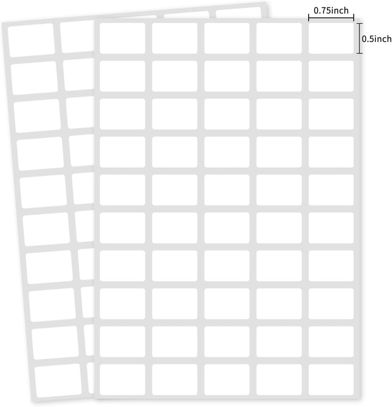 Yeachlaing Multi-Use Removable Labels, 1/2" x 3/4",1000 PCS Blank Labels Total,Water/Oil/Tear Resistant/Ink Won't Smudge No Residue - Image 1